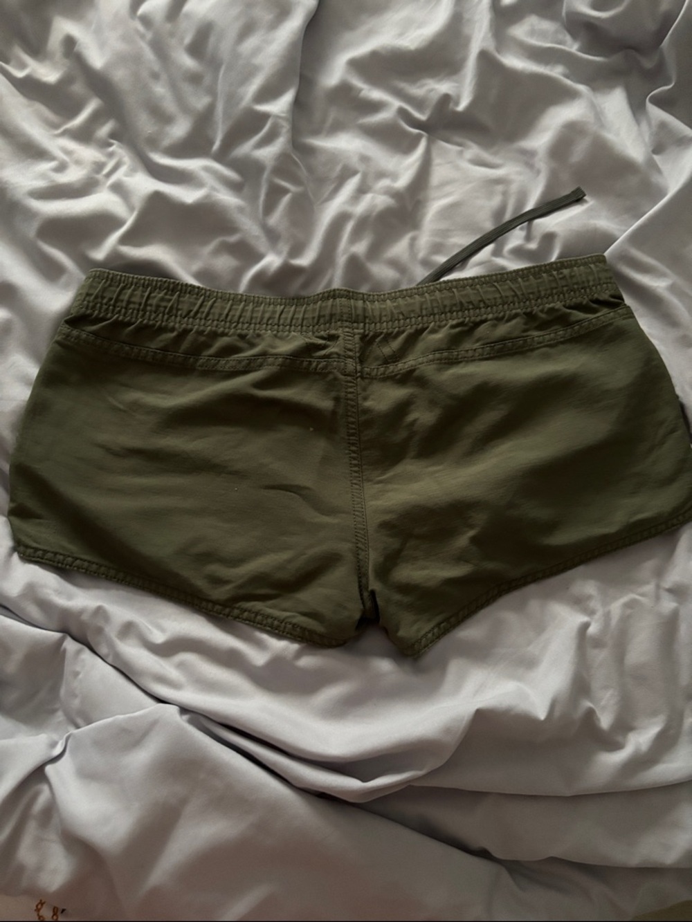 RVCA Olive Green Athletic Drawstring Shorts - Picture 2 of 2